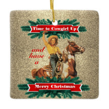 Western Vintag Cowgirl Up Frohe Weihnachten 2