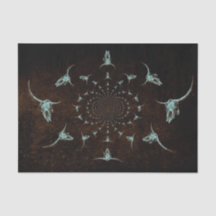 Western Vintag Dunkelbraun Aquamarin Texturbull