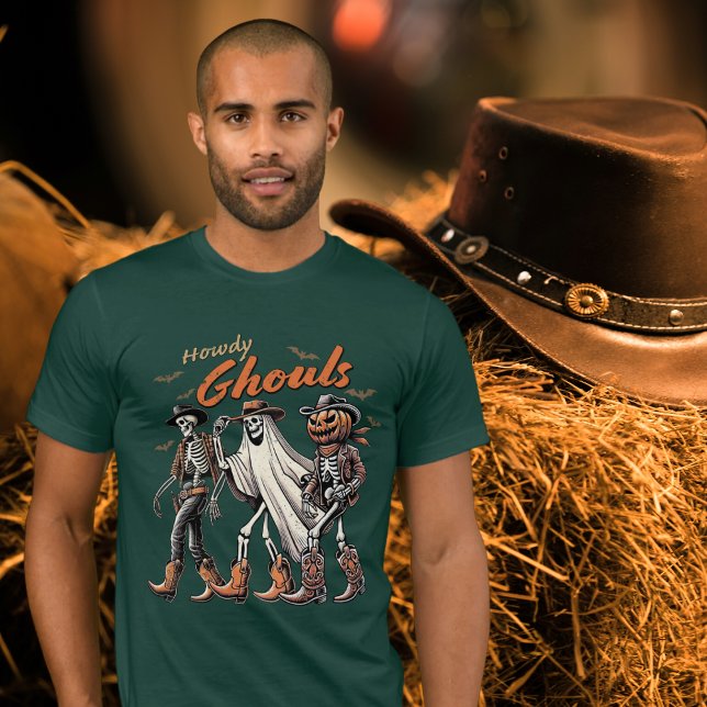 Western Vintag Howdy Ghouls Halloween T-Shirt (Von Creator hochgeladen)