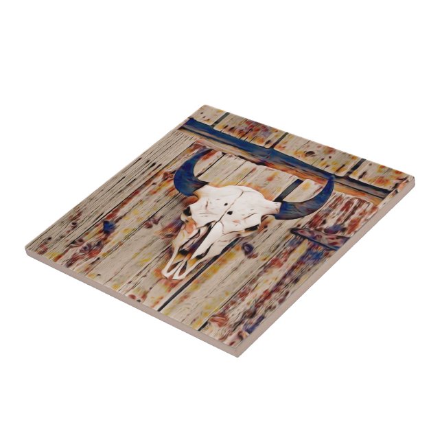 Western Vintag Rustikaler Schädelknochen Fliese (Seite)