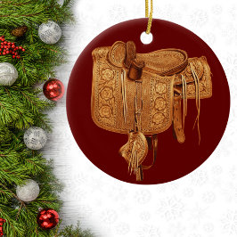 Western, Vintag, Sattel, Land, Weihnachten nach Ma Keramik Ornament
