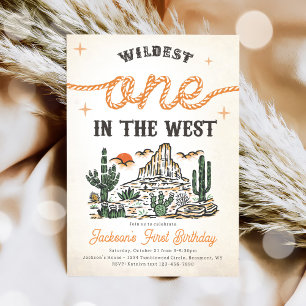 Western Vintag Wüste Cowboy 1. Geburtstag Einladung