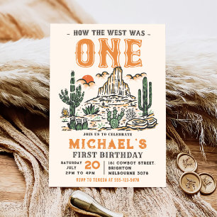 Western Vintag Wüste Erste Rodeo 1. Geburtstag Einladung