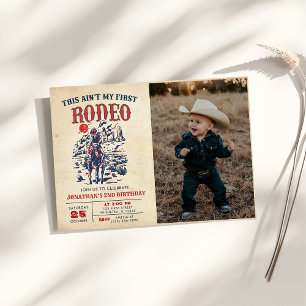 Western Vintag Wüste Rodeo 2. Geburtstag Foto Einladung