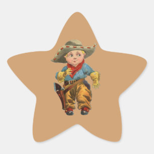 Western Vintage Lil Cowboy-Spaß-Aufkleber 1912 Stern-Aufkleber
