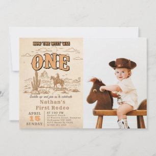 Western Vintage Rodeo 1. Geburtstagseinladung  Einladung