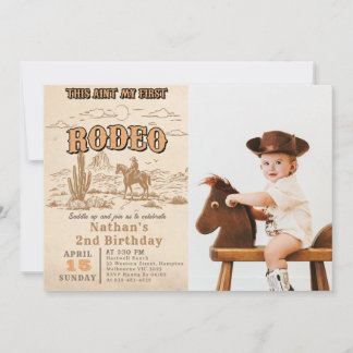 Western Vintage Rodeo 2. Geburtstagseinladung  Einladung