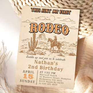 Western Vintage Rodeo 2. Geburtstagseinladung  Einladung