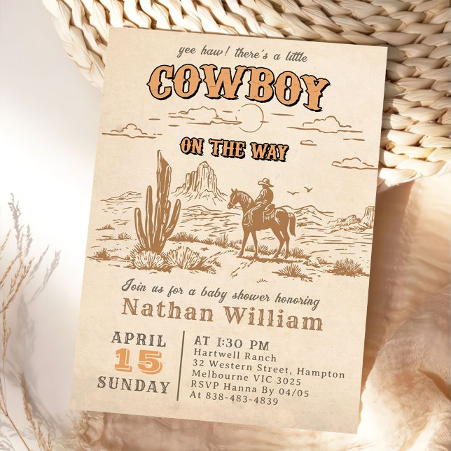 Western Vintage Rodeo Baby Shower Invitation  Einladung (Von Creator hochgeladen)