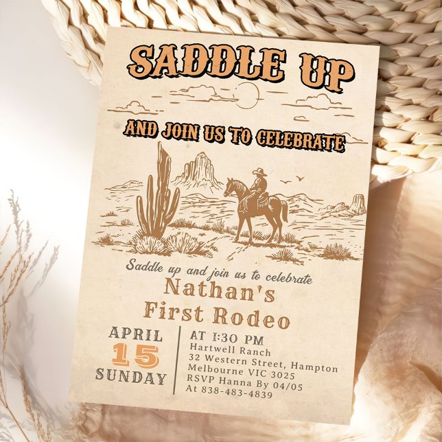 Western Vintage Rodeo Birthday Invitation  Einladung (Von Creator hochgeladen)