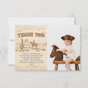 Western Vintage Rodeo Cowboy Dankeskarte