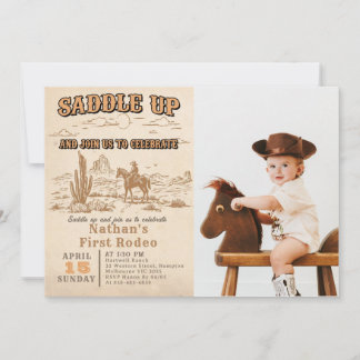Western-Vintage-Rodeo-Geburtstagseinladung Einladung