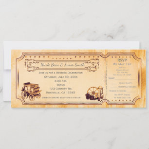 Western Vintage Wedding Ticket Einladung & uAwg