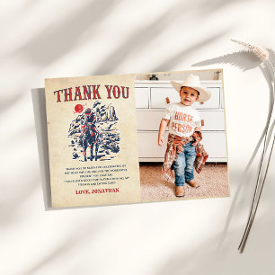 Western Vintage Wüste Rodeo Geburtstags-Foto Dankeskarte