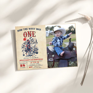 Western Vintage Wüsten Erstes Rodeo 1. Geburtstag Einladung