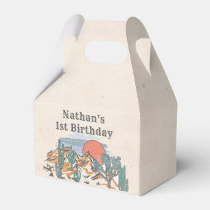 Western Vintage Wüstenrodeo zum 1. Geburtstag Geschenkschachtel