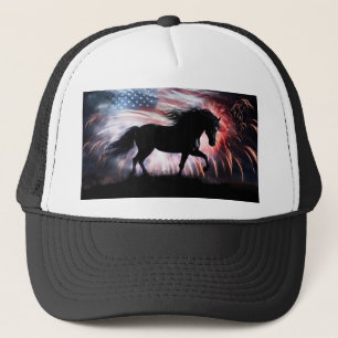 Western von Pferden und Fahnen Truckerkappe
