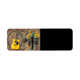 Western Wagon Wheel Gitarre Cowboy Stiefel Sonnenb