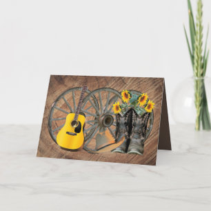 Western Wagon Wheel Gitarre Cowboy Stiefel Sonnenb