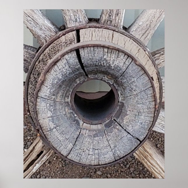 Western Wagon Wheel Photo Poster (Vorne)