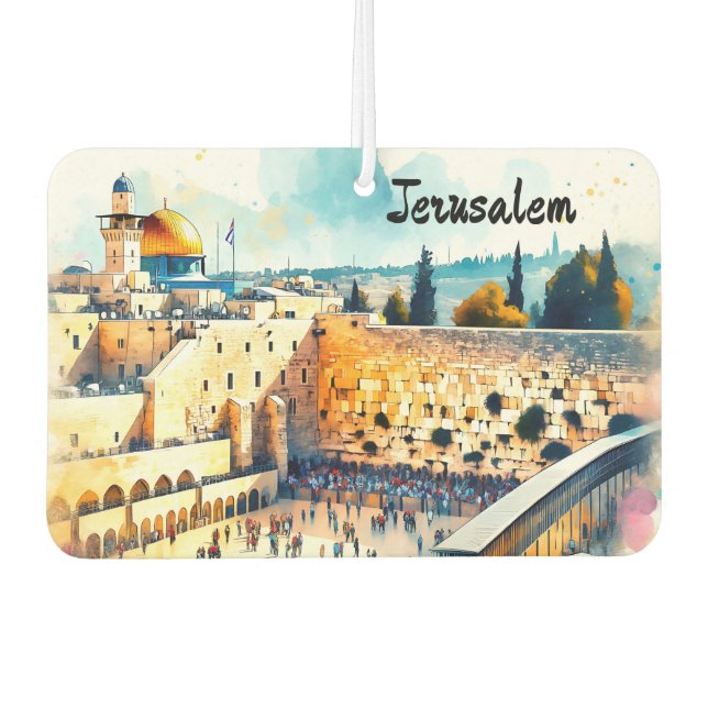 Western Wall Kotel Aquarellkunst Autolufterfrischer (Vorderseite)