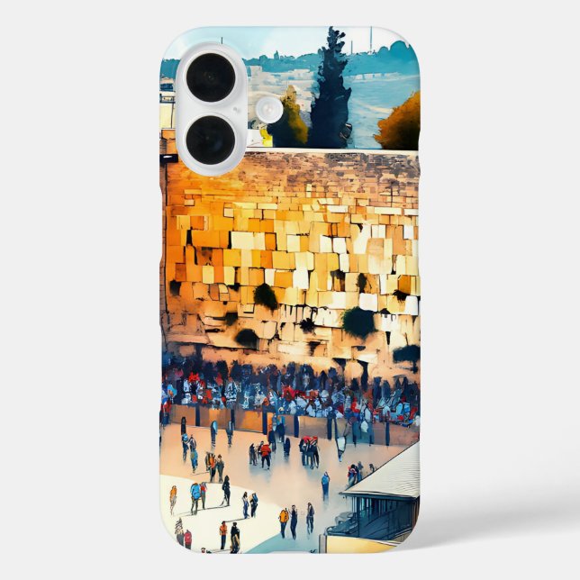 Western Wall Kotel Aquarellkunst Case-Mate iPhone Hülle (Rückseite)