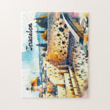 Western Wall Kotel Aquarellkunst