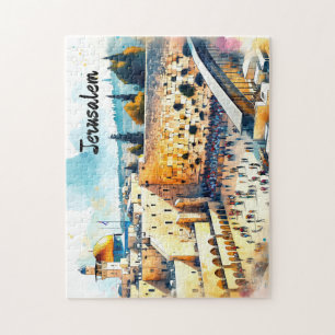 Western Wall Kotel Aquarellkunst Puzzle