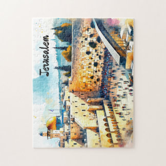 Western Wall Kotel Aquarellkunst Puzzle