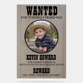 Western Wanted Poster Birthday Sign On