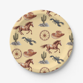 Western Wasserfarbe Kunst Pappteller