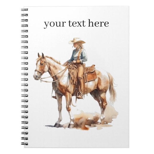 Western Watercolor Blonde Cowgirl, Brauch Notizblock (Vorderseite)