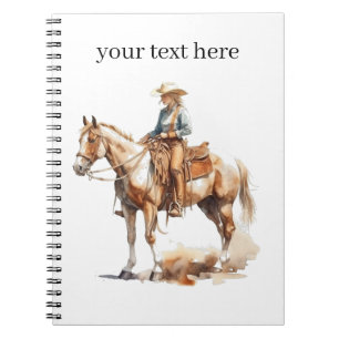 Western Watercolor Blonde Cowgirl, individuell Notizblock