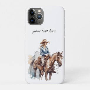 Western Watercolor Brünett Cowgirl, Custom Case-Mate iPhone Hülle