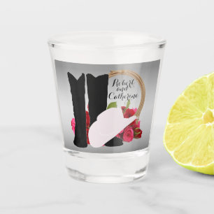 Western Wedding Cowboy Boots Hat-Rose personalisie Schnapsglas