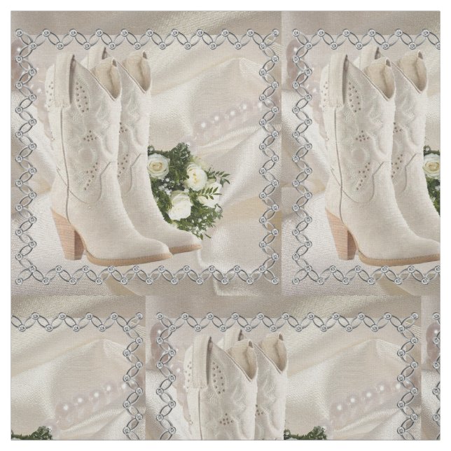 Western Wedding Cowboy Stiefel mit Blume Stoff (Muster)