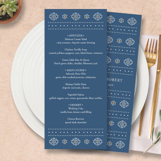 Western Wedding Menu, Rio Rancho Menu Card Menükarte (Rio Rancho Western Wedding Menu by Fiesta Valley Print)