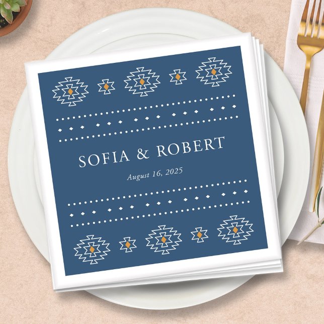 Western Wedding Napkin, Rio Rancho Wedding Suite Serviette (Rio Rancho Western Wedding Napkin by Fiesta Valley Print)