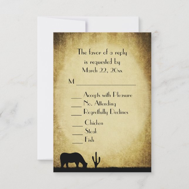 Western Wedding RSVP Karte (Vorderseite)