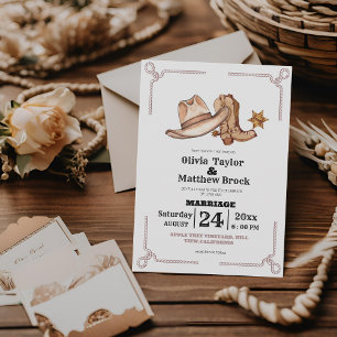 Western Wedding Rustic Cowboy Wedding Einladung