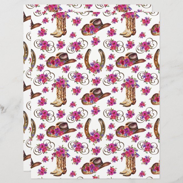 Western Wedding Scrapbook Paper (Vorne/Hinten)