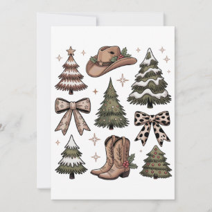 Western-Weihnachten Kokette Schleife Cowboy Cowgir Feiertagskarte