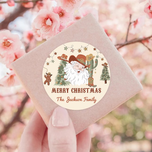 Western Weihnachten Vielen Dank Klasse Runder Aufkleber (Von Creator hochgeladen)