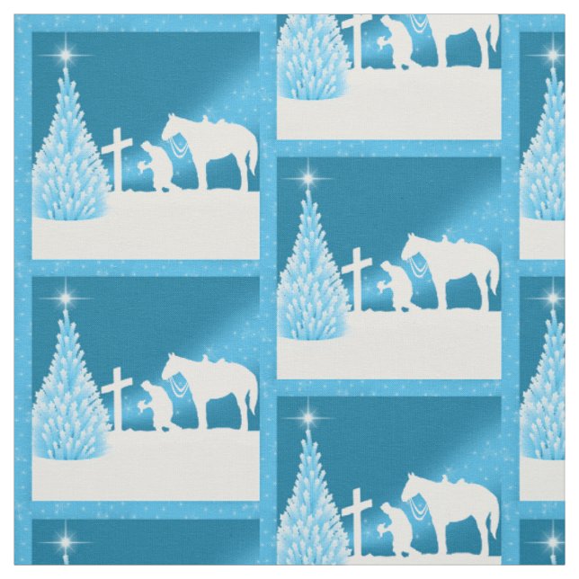Western Weihnachts Cowboy Prachen Fabric Stoff (Muster)