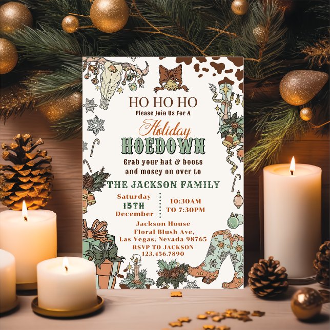 Western Weihnachts-Hoedown Party Einladung (Von Creator hochgeladen)