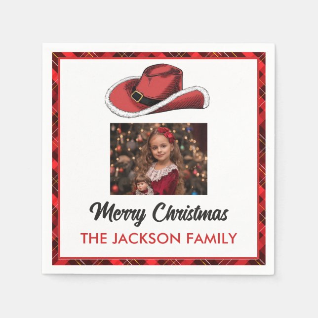 Western Weihnachts-Party Serviette (Vorderseite)