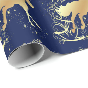 Western-WeihnachtsgoldpferdeFrohe Festtage Geschenkpapier