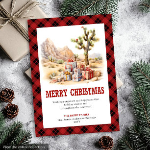 Western-Weihnachtskarte im roten schwarzen Ranch-S Feiertagskarte