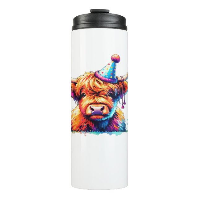Western Weihnachtskuh Essenzieller T - Shirt Thermosbecher (Vorderseite)