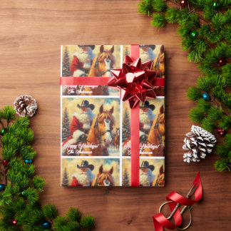 Western Weihnachtsmann und Weihnachten Geschenkpapier